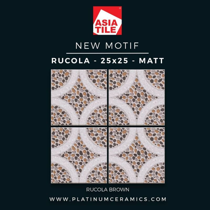 Jual Keramik Lantai X Rucola Brown New Motif Asia Tile Matt