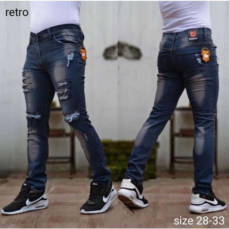 Jual Celana Jeans Ripped Model Sobek Luar Original Premium Keren Murah