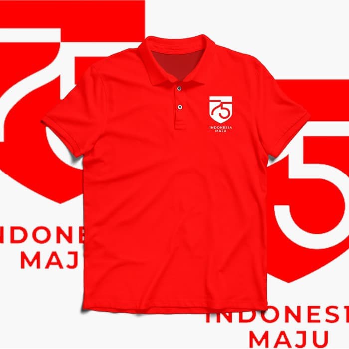 Jual Kaos Polo Shirt Baju Kerah Distro Tahun Indonesia Maju Polos