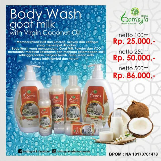 Jual Body Wash Goat Milk Batrisyia Herbal Ml Shopee Indonesia