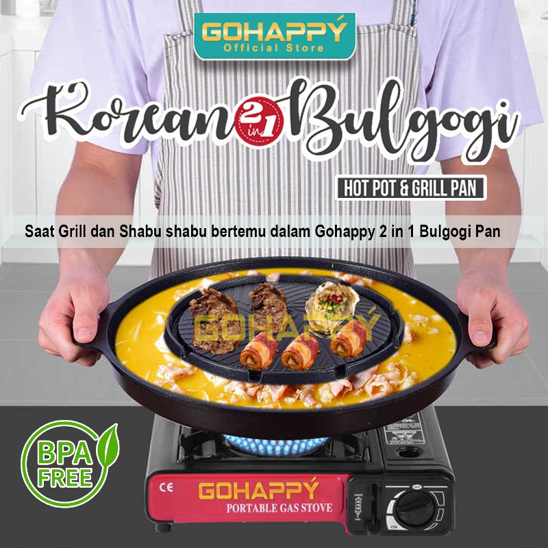 Jual GOHAPPY Grill Bulgogi Pan 2 In 1 GHK39 Pemanggang Soup Steamboat