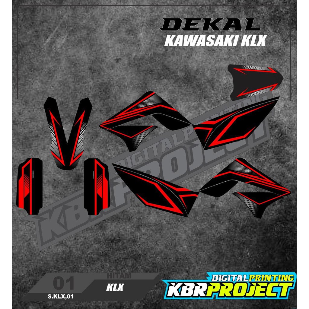 Jual Cod STRIPING KLX S Lama KODE 01 STICKER VARIASI LIST KLX