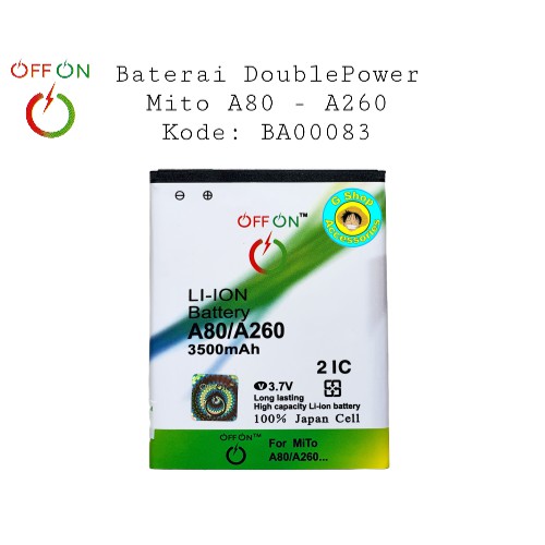 Jual Baterai Batre Doublepower Mito A80 A260 BA00083 Battery Shopee