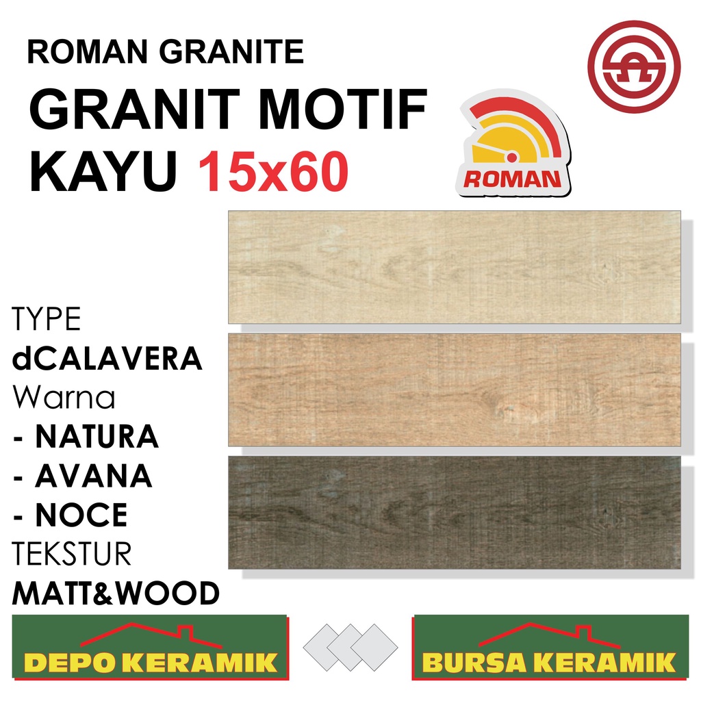 Jual Granit Motif Kayu 15x60 DCALAVERA SERIES ROMAN Matt Wood