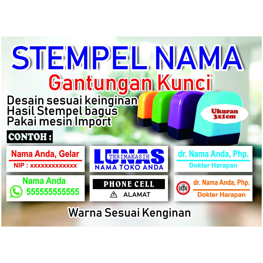 Jual Stempel Nama Dokter Lunas Toko Jabatan Bidan Perawat Nip