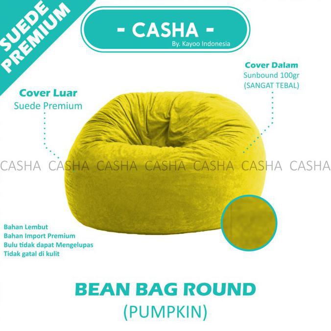 Jual Bean Bag Sofa Termasuk Isi Suede Round Beanbag Dewasa Medium