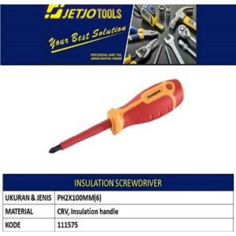 Jual LAKONI PRO 111575 Obeng Insulation Screwdriver PH2 X 100mm