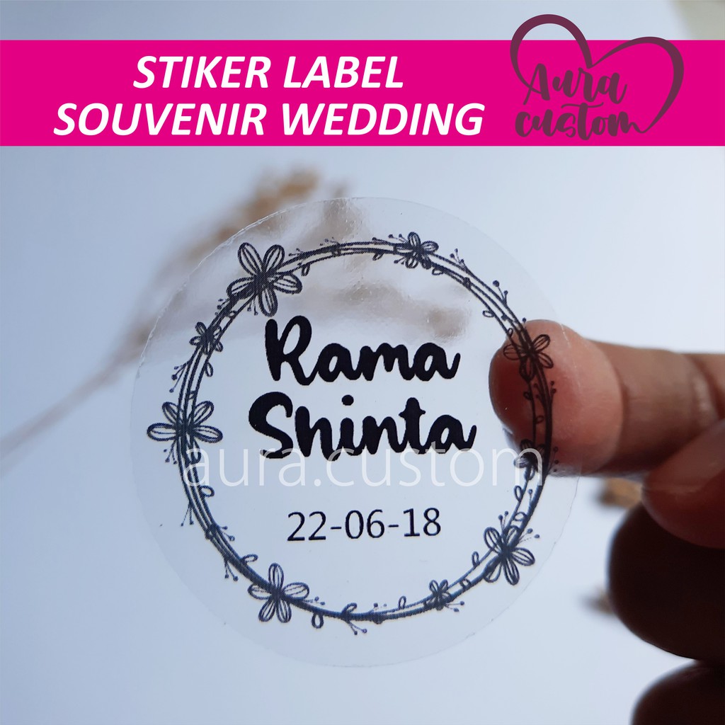 Jual Stiker Label Transparan Souvenir Wedding Nikah Bulat Shopee