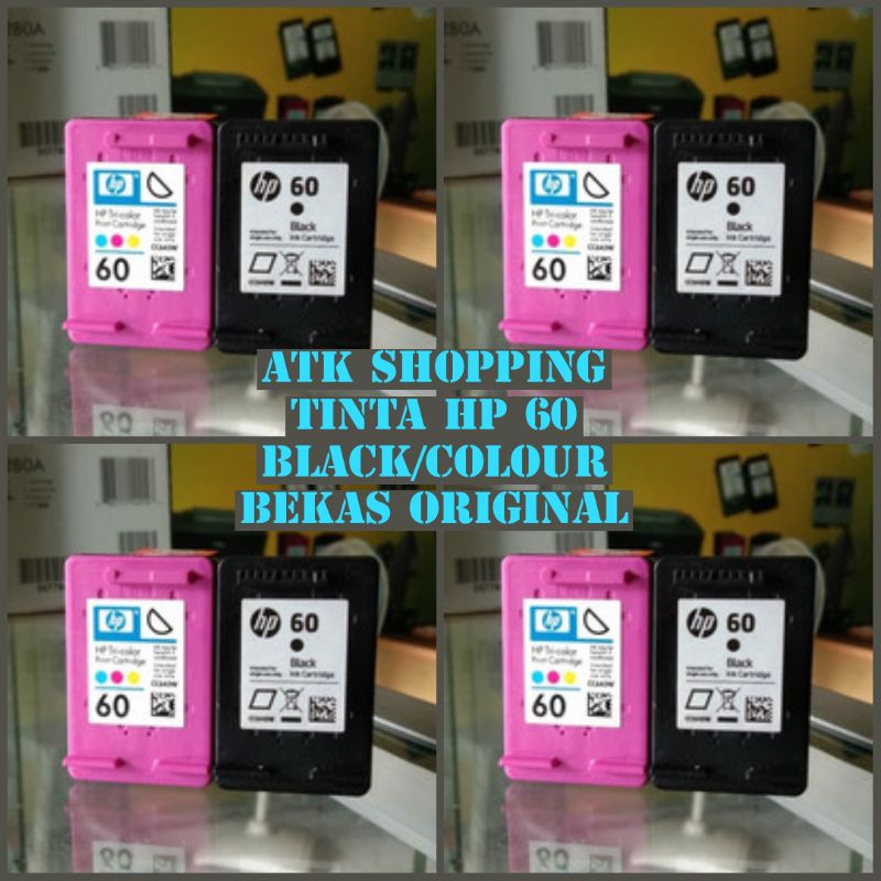 Jual TINTA HP 60 BLACK COLOUR BEKAS ORIGINAL NEW Shopee Indonesia