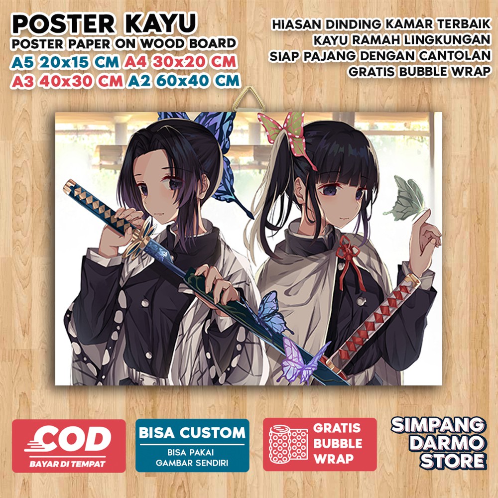 Jual Poster Kayu Kimetsu No Yaiba Terbaru Dark Aestehic Tema Anime Wibu