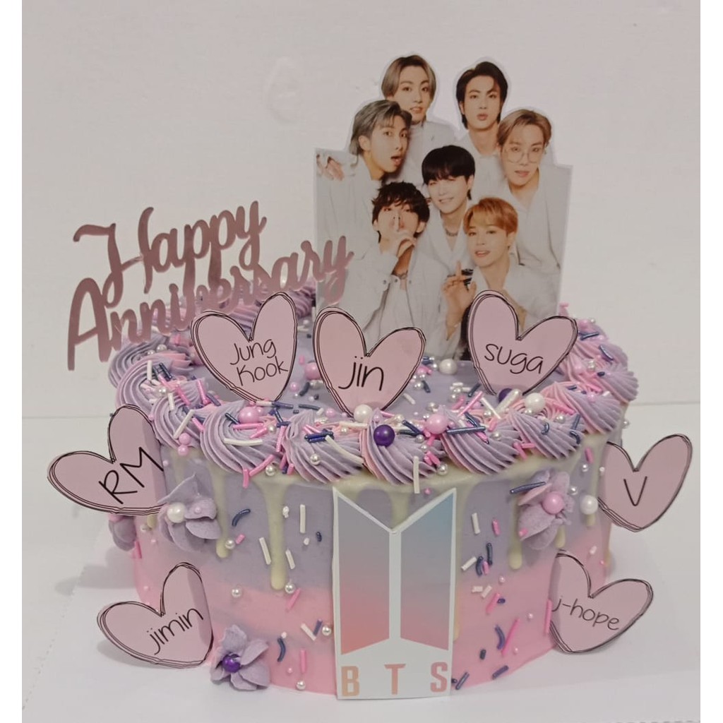 Jual LOVE BTS KPOP Topper Cake Birthday Hiasan Kue Ulang Tahun