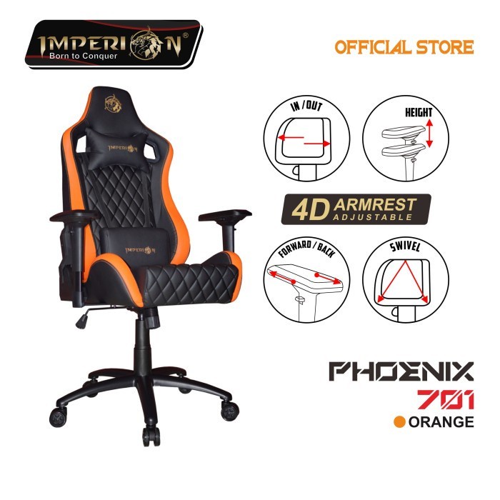 Jual Kursi Gaming Imperion Phoenix 701 Gaming Chair ARMREST 4D Gaming