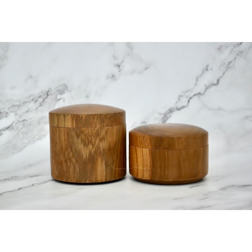 Jual Toples Kayu Jati Tutup Cembung Teakwood Dome Lid Canister