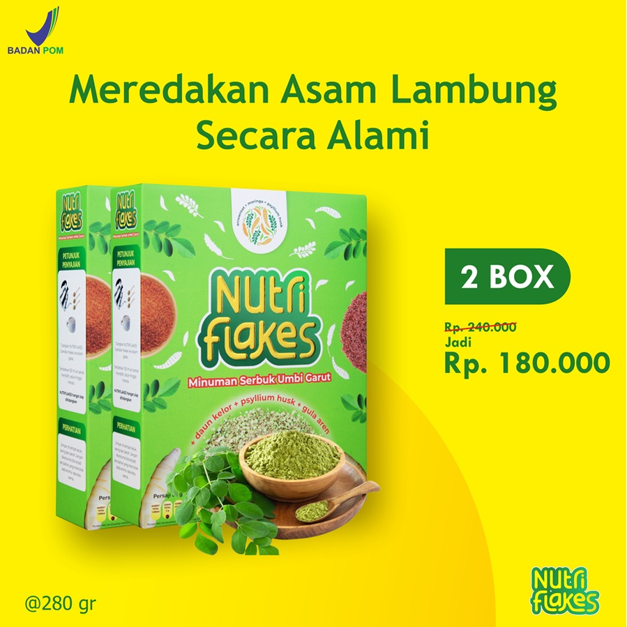 Jual NUTRIFLAKES MINUMAN SERBUK UMBI GARUT BERBAHAN AKTIF PATI UMBI