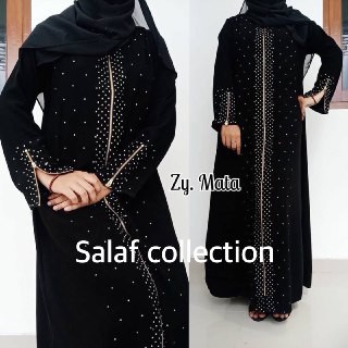 Jual Terbaru Baju Abaya Gamis Hitam Turkey Abaya Bordir Bahan Jetblack