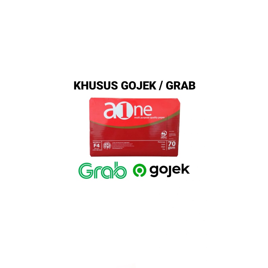 Jual Kertas HVS AOne A4 70 Gram Khusus Gojek Grab PER 5 RIM 1 DUS