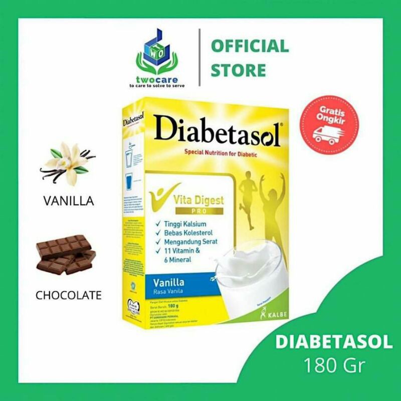 Jual Susu Diabetasol 180 Gr Vanila Coklat Susu Diabetes Shopee