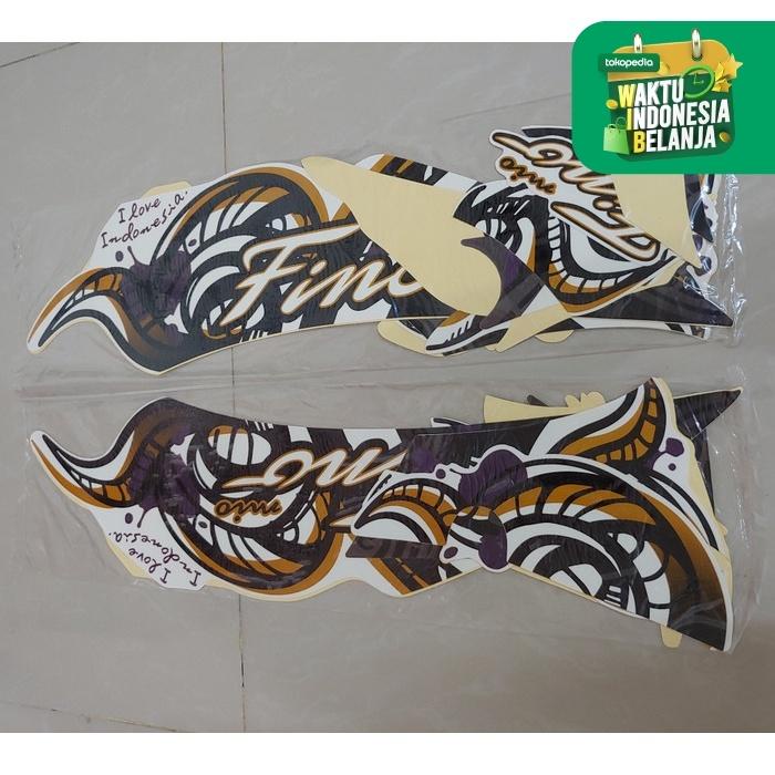 Jual Stiker Bodi Lis Body Striping Fino 2013 Putih Batik Limited