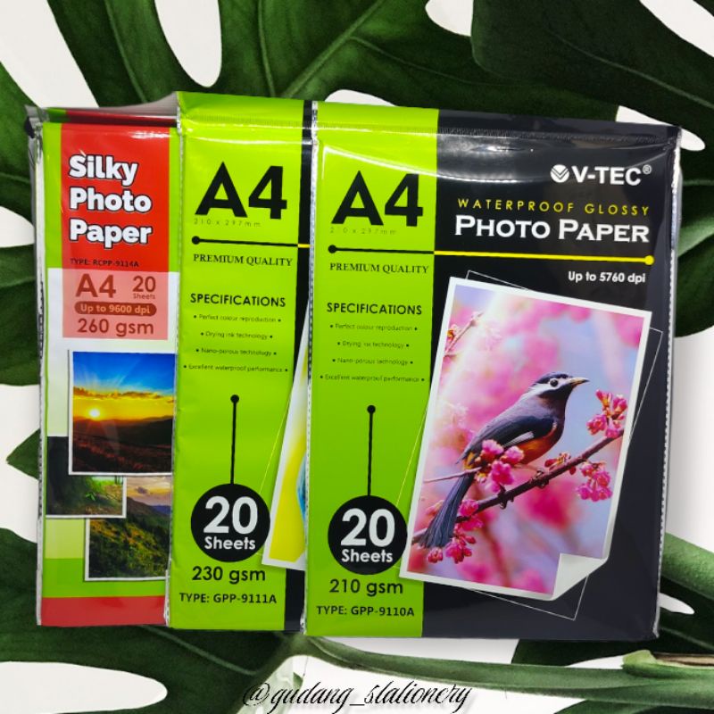 Jual Kertas Photo Paper Vtec Glossy Silky Shopee Indonesia