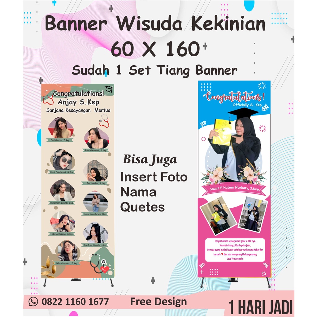 Jual Banner Wisuda Skripsi Bebas Design Gratis Tiang Shopee Indonesia