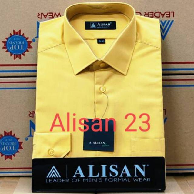 Jual Kemeja Alisan Kuning Regular Lengan Panjang Shopee Indonesia