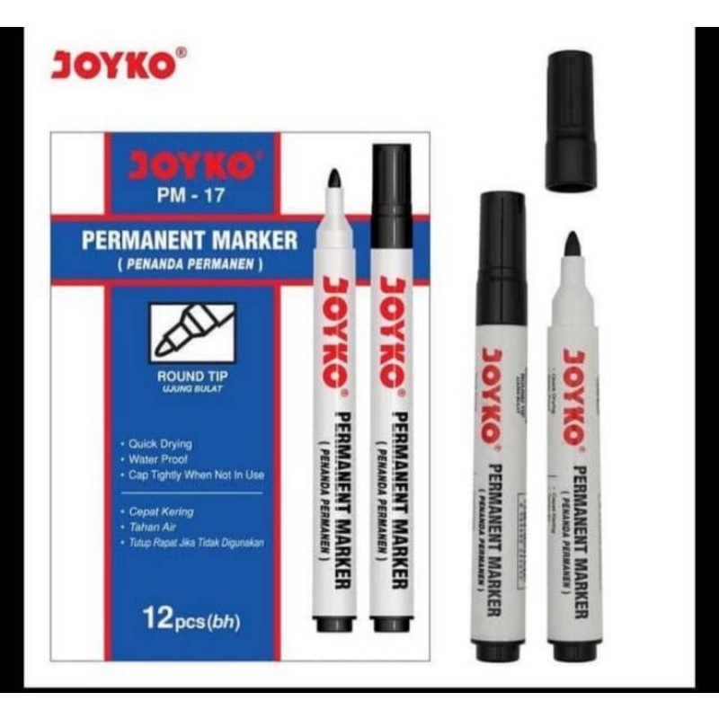 Jual Spidol Permanent Marker Joyko PM 17 Hitam 1pcs Shopee Indonesia