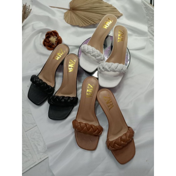 Jual Special Promo Ollo Store Sandal High Heels Wanita ZARA Motif