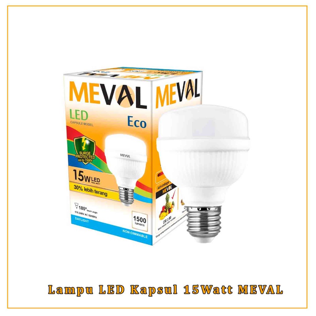 Jual Lampu Led Capsul Eco 15 Watt MEVAL Surge Protected Shopee