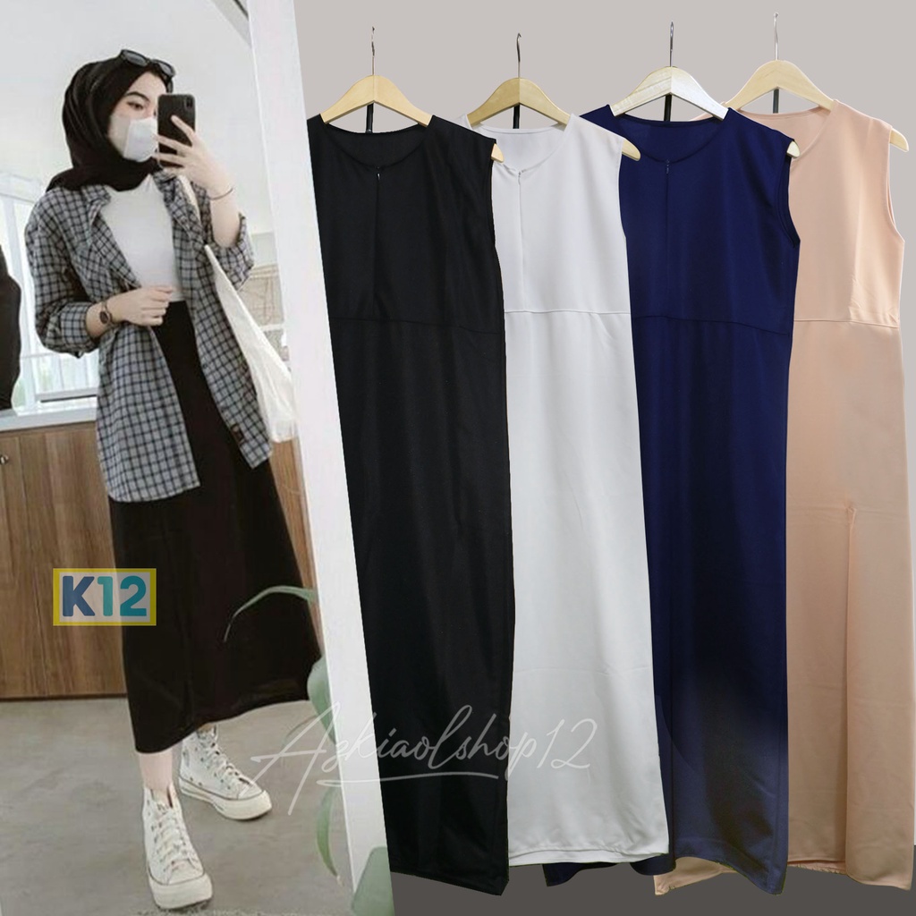 Jual INNER DRESS SPAN TANPA LENGAN UKURAN S M L XL XXL Shopee Indonesia