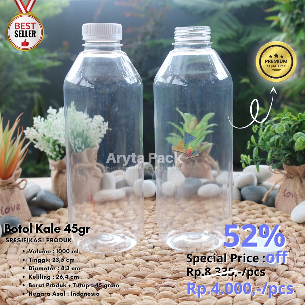 Jual Botol Plastik Liter Ml Kale Bulat Gr Bio Minuman Jus Susu