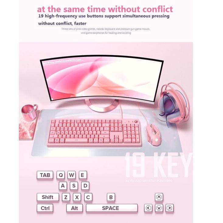 Jual Muraaaahh Gaming Keyboard Mechanical Feel Pink Ungu Girl Cute