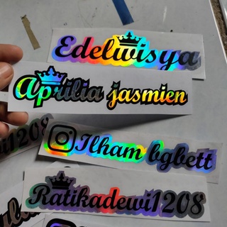 Jual STIKER HOLOGRAM VIRAL MAHKOTA KING AND QUEEN BISA CUSTOM NAMA