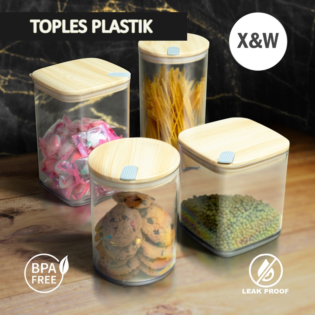 Jual X W Toples Plastic Serbaguna Tutup Motif Serat Kayu Tempat