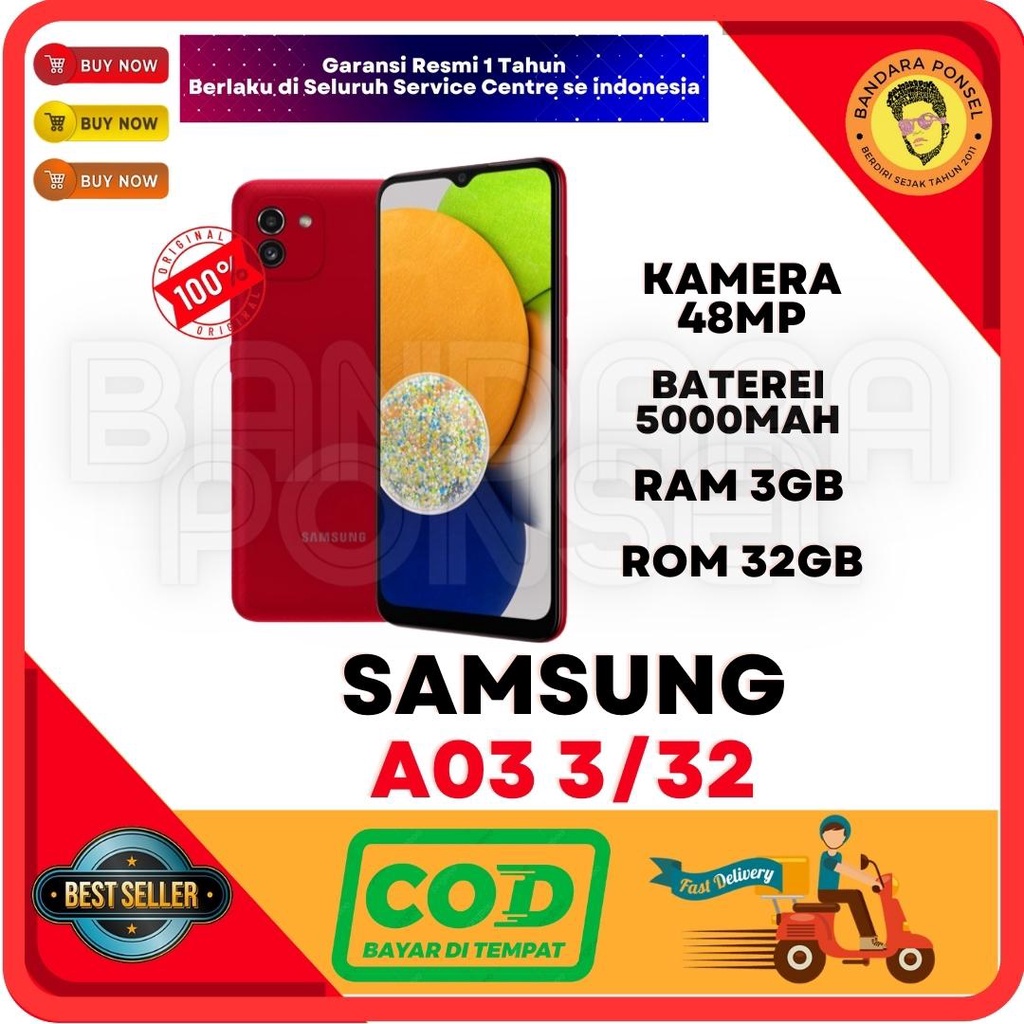 Jual Samsung Galaxy A03 Ram 3 32GB Garansi Resmi Samsung Indonesia 1th