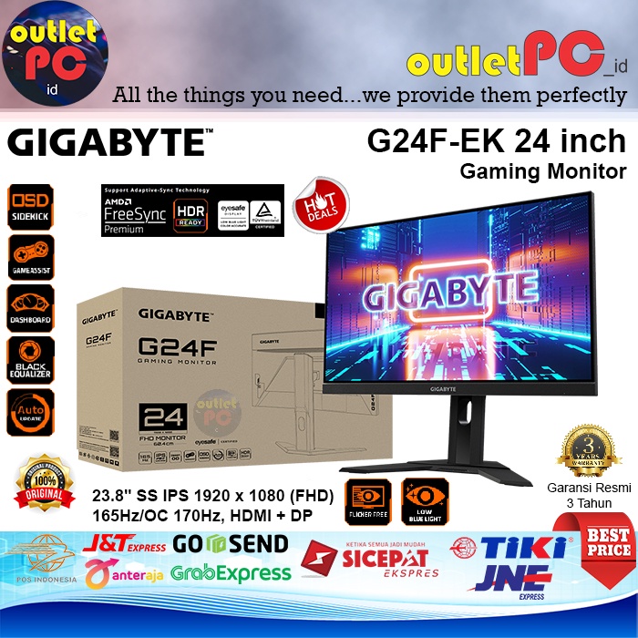 Jual Gigabyte Led G F Ek Inch Ips Gaming Monitor Fhd Ms Hz G F