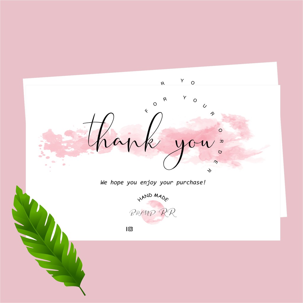 Jual Thank You Card Isi 100 Pcs Greeting Card Untuk Olshop Pernikahan
