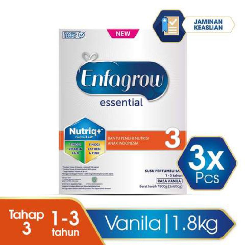 Susu Enfagrow Essential 3 Isi 1800g Shopee Indonesia