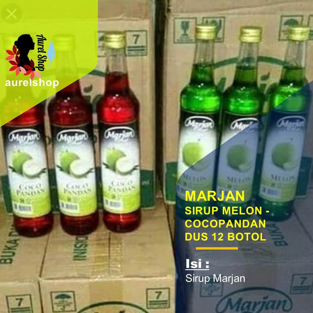 Jual MARJAN Sirup Melon Cocopandan Kemasan Dus 12 Botol 460 Ml