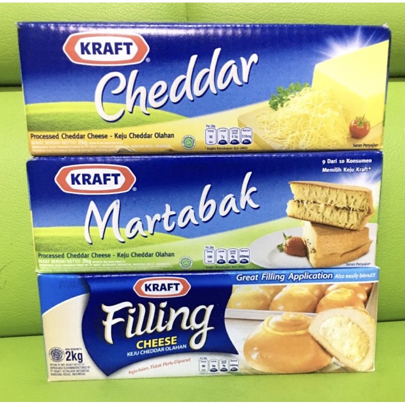 Jual Keju Kraft 2 Kg Cheddar Martabak Filling Cheese Shopee