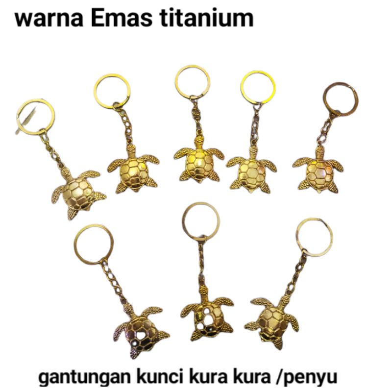 Jual Gantungan Kunci Kura Kura Penyu Titanium Emas Souvenir Shopee