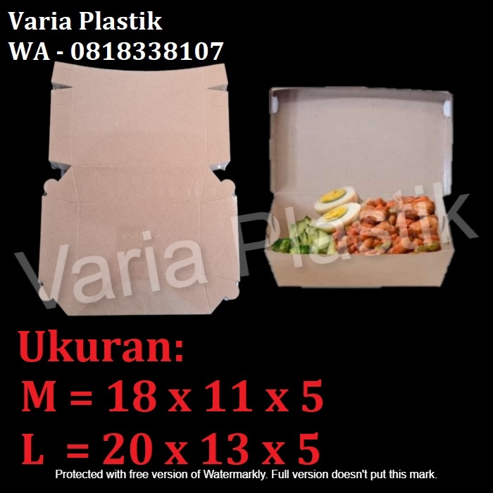 Jual Paper Lunch Box Craft Kraft Coklat Lembaran Laminasi Size L M