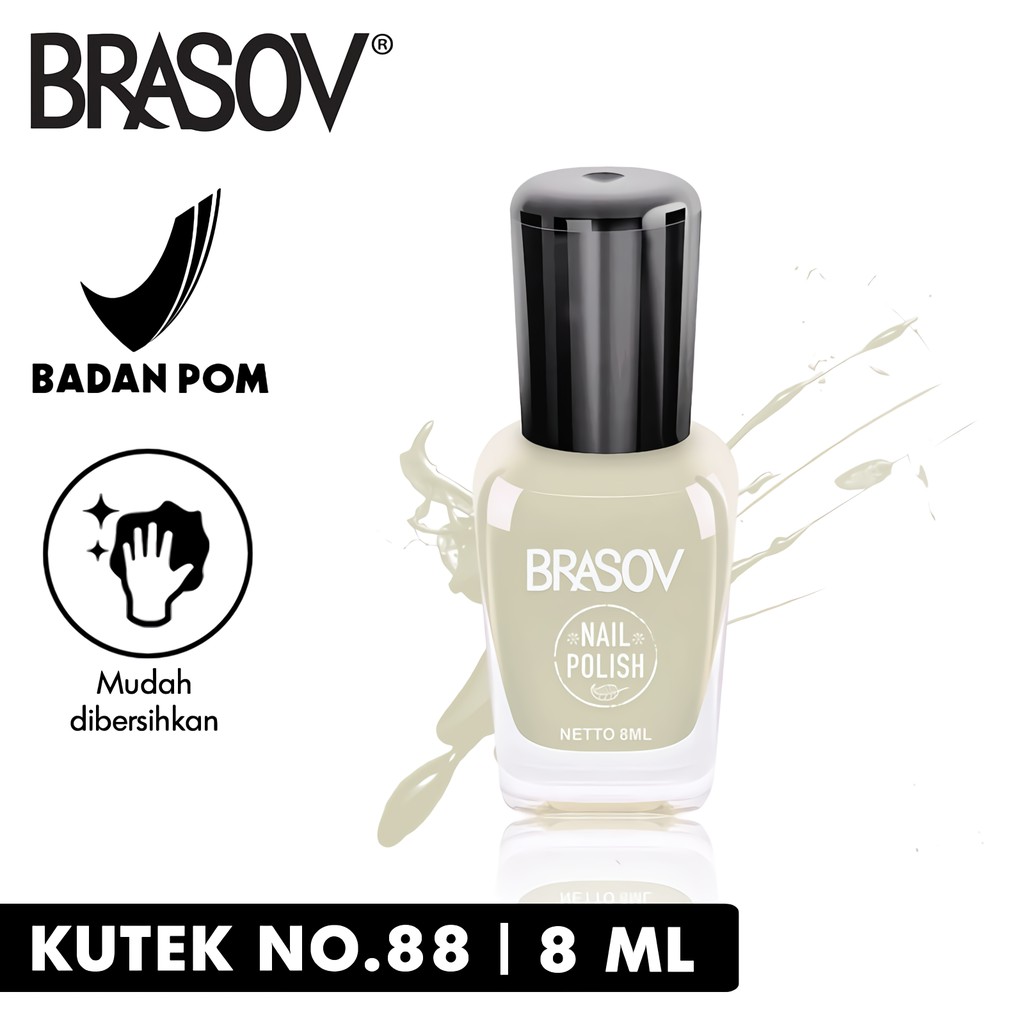 Jual BRASOV Kutek Cat Kuku Nude 8 ML BPOM Nail Polish Kutex Kuteks XX