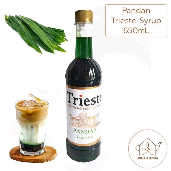 Jual 650mL Sirup Pandan Merk Trieste Pandan Italian Premium Syrup