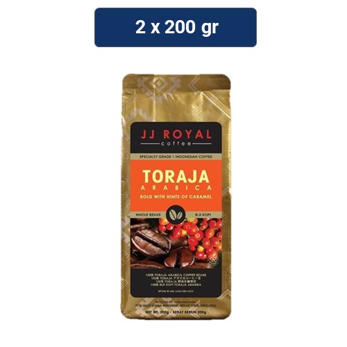 Jual JJ Royal Coffee Toraja Arabica Beans Bag 2x200 Gr Shopee Indonesia