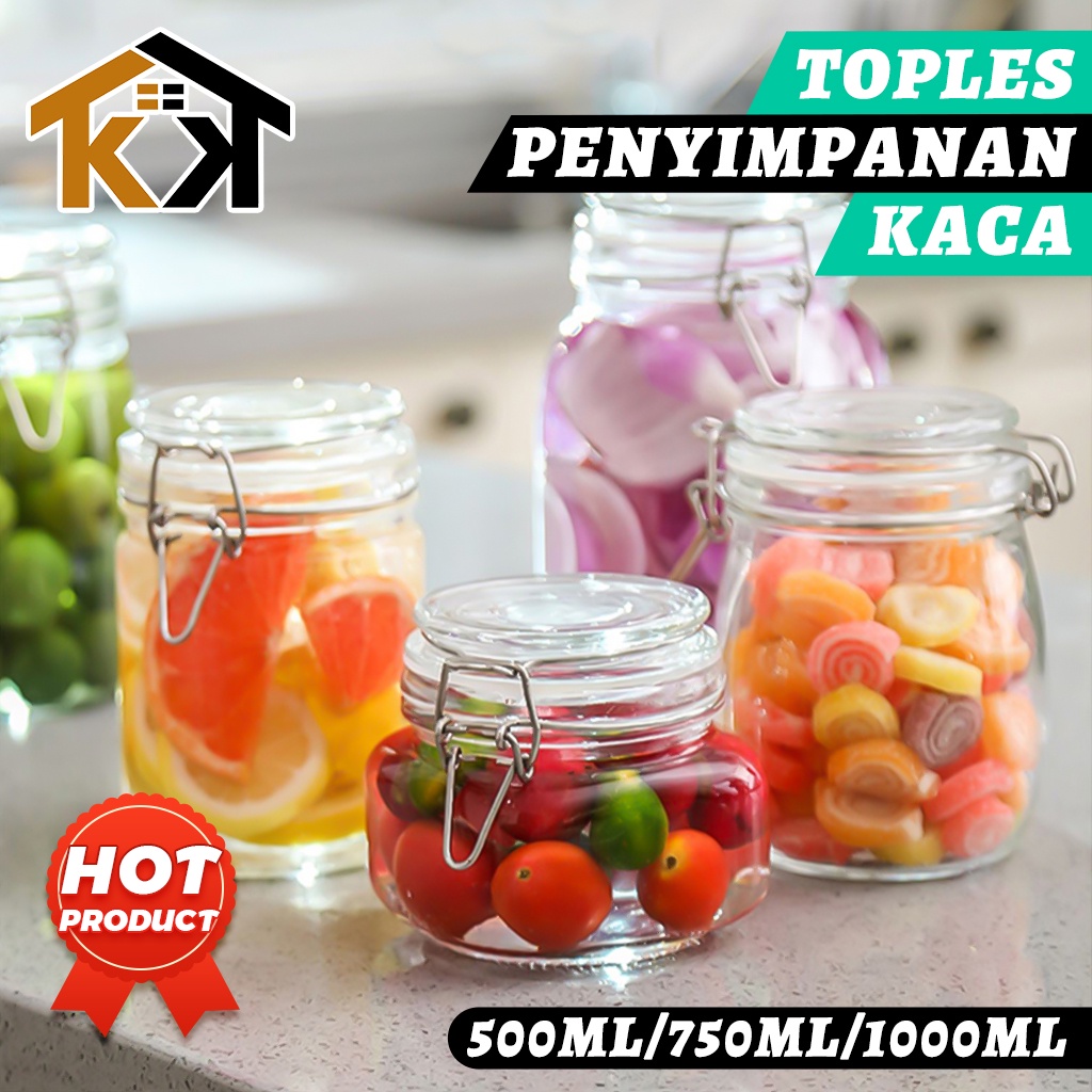 Jual KK Toples Kaca Penyimpanan Kedap Udara Toples Makanan Kaca