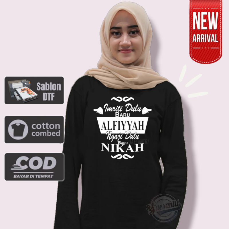 Jual Baju Kaos T Shirt Kaos Santri Putri Salafy Lengan Panjang Imriti