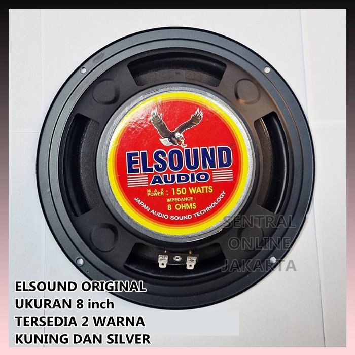 Jual SPEAKER WOOFER ELSOUND 8 8 Inch YELLOW SILVER MAGNET BESAR 150