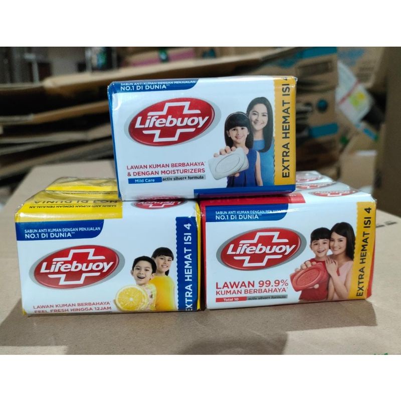 Jual Lifebuoy Sabun Mandi Batang Lemon Fresh Kuning Total 10 Merah Mild