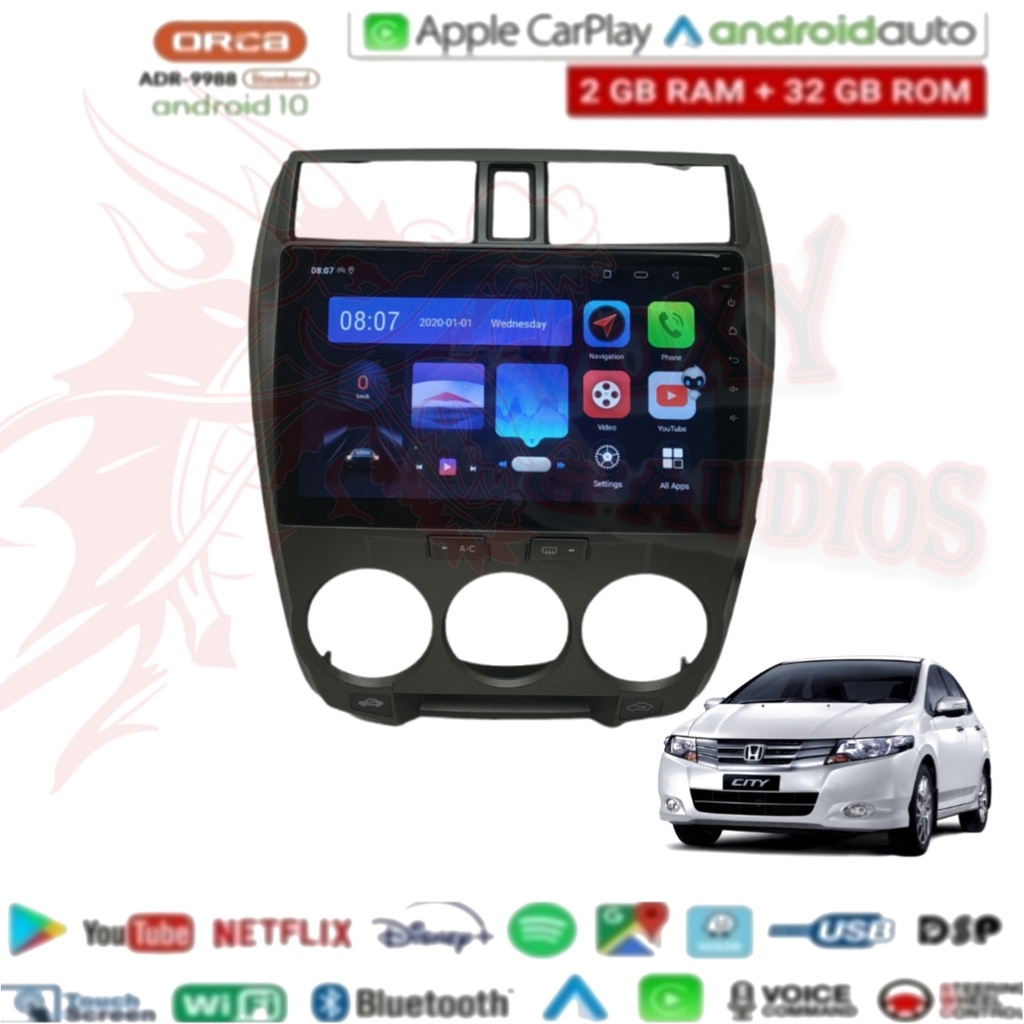 Jual Head Unit Android Orca Carplay DSP IPS Honda City 2008 2013 2GB