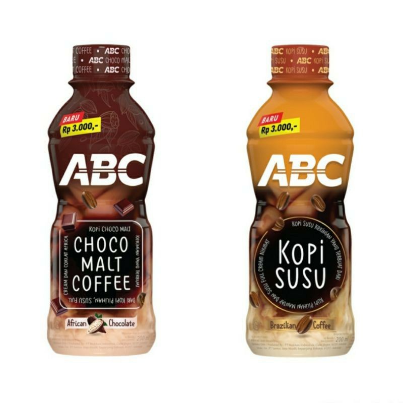 Jual Kopi ABC Botol Coffee 200ml Cair Ready To Drink RTD Susu Choco